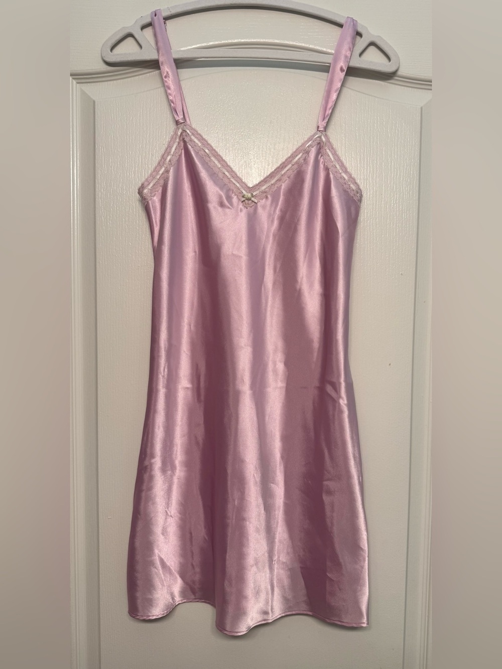Morgan Taylor Intimates Pink Satin Slip Nightgown Small Coquette Y2K